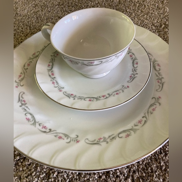 Fine China OF Japan Royal Swirl 3 Tea Cup Bread And Butter Plate & Dinner Plate - Picture 1 of 8